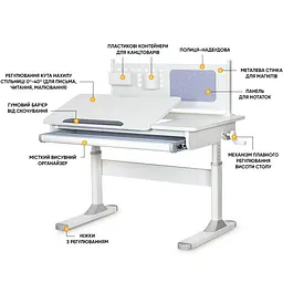 Дитячий стіл ErgoKids TH-325 Grey (TH-325 W/G)  - мініатюра 3