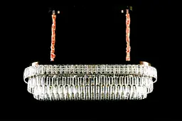 Овальна золота кришталева світлодіодна люстра Splendid Ray L2211/1000*350/8+LED (SGD), 100 см на 8 ламп - мініатюра 4
