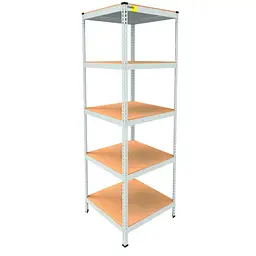 Металевий стелаж Emby Light Series (розмір 2100х600x600мм) 5 полиць ДСП до 100кг Білий