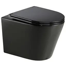 Підвісний унітаз Mixxus Premium Bevel-0301-T3 Black 515x355x365 мм, система змиву Tornado 3.0 MP6595, Чорний матовий