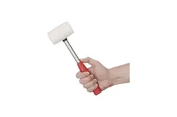 Киянка гумова Intertool 450 г х 65 мм біла ручка метал - мініатюра 5