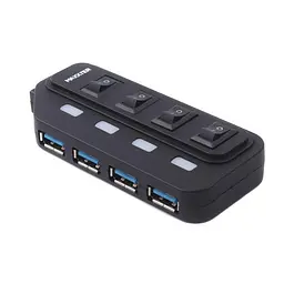 USB концентратор (Hub) 2.0 Maxxter 4 порти з вимикачами - мініатюра 1