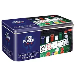 Настільна гра Tactic Покерний набір Pro-Poker 200 фішок без номіналу + сукно (бляшана коробка) (03095)