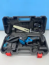 Акумуляторна ланцюгова міні-пила6 inch Electric SAW BLUE кейсом / 2 акумулятори 4А/год 8644 - мініатюра 3