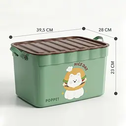 Багатофункціональний ящик для зберігання іграшок Poppe Хепі Дей з ручками великий мʼятний (PP-009M-L) - мініатюра 4
