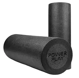 Масажний ролик (роллер) гладкий PowerPlay 4021 Fitness Roller Чорний (60x15 см) (PP_4021_60*15_Black) - мініатюра 2