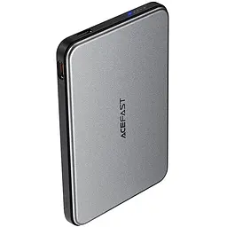 Портативний ЗП Power Bank Acefast M30 PD20W з Бездротовий зарядний пристрій with cable 5000 mAh Black - мініатюра 3