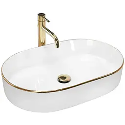 Умивальник Rea Nadia накладний white gold edge REA-U1063, Білий