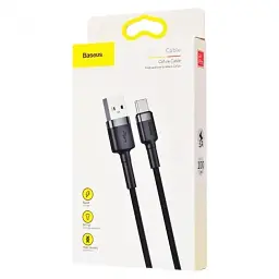 Кабель Baseus cafule Cable USB для Type-C 1 m Gray (CATKLF-BG1) - мініатюра 3
