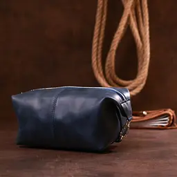 Добротна шкіряна косметичка Shvigel 16401 синій - мініатюра 6