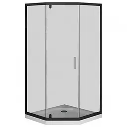 Душова кабіна Am.Pm Gem 5-corner Pivot 90x90 см без піддону black W90UG-405-090BT, Чорний, прозорий, чорний