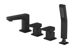 Змішувач для ванни Corsan Ango black mat на борт ванни CMB3027BL Чорний матовий - мініатюра 4