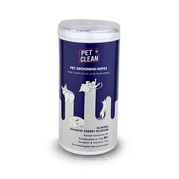 Вологі серветки Pet Clean PET GROOMING WIPES для тварин з ароматом квітів японської вишні 50 шт. (арт.CCPG50)