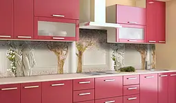 Вініловий кухонний фартух Happy Pocket Сакури та Скульптури наклейка для кухні Люди Бежевий 60х300 см Z181634 - мініатюра 2