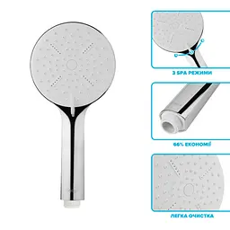 Водозберігаюча душова лійка DROP SPA3F-MULTI120WH "X-CROSS" із 3 SPA потоками - Економія 42% - мініатюра 3