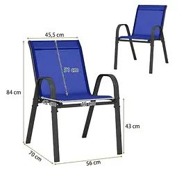 Комплект садових стільців Costway Patio з підлокітниками синій - мініатюра 4