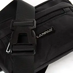 Сумка чоловіча на пояс бананка Lanpad Чорна - мініатюра 6