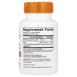 Фолієва кислота (B-9) Folate 400 with Quatrefolic 400 mcg 90 капсул Doctor's Best vit0004794 - мініатюра 2