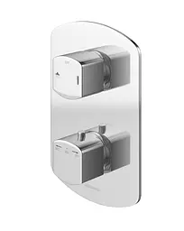 Душова система Kohlman Foxal 25 chrome з термостатом + BOX прихованого монтажу QW432FQ25, Хром - мініатюра 2