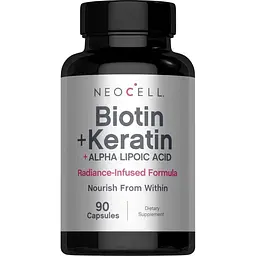 Біотин + кератин з альфа-ліпоєвою кислотою Neocell Biotin + Keratin & Alpha Lipoic Acid 90 капсул