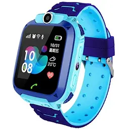 Подарунковий дитячий розумний смарт-годинник Smart Baby Watch Q12 (В-5) з SIM-картою кнопкою SOS камерою і GPS Синій