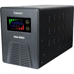 ДБЖ Gemix PSN-800U, 800VA/480W 12V/220V, 7/9/13A, 3xSchuko, без АКБ - мініатюра 2