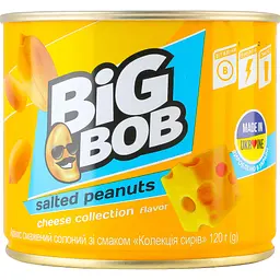 Арахіс Big Bob смажений солоний зі смаком сиру 120 г (860753)