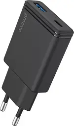Мережевий зарядний пристрій Proove Slender Type-C + USB 45W black (WCSL45110001)