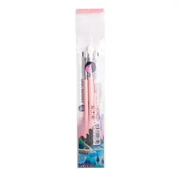 Набір пензлів HIMI 3 шт. круглий, плоский, овальний, Pink Edition - мініатюра 3