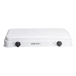 Настільна газова плита Sokany SK-6002W 2 конфорки 4.4 кВт під балонний газ для Білий - мініатюра 2