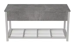 Банкетка з ящиком Ferrum-decor Дрейк 1 550x1000x400 метал Білий ДСП Бетон 16 мм (FRD-103058) - мініатюра 4