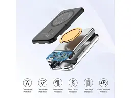Зовнішній акумулятор (Power Bank) Choetech B655 MagSafe 5000 mAh Silver (6932112104779) - мініатюра 4