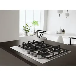 Whirlpool Варильна поверхня газова на склі, 60см, чугун, конфорка з підвійним рядом полум'я, білий - мініатюра 4