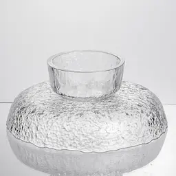 Фруктовниця на ніжці Ice Textured 20 см з крижаною текстурою скла Yiwu HP-34-89 - мініатюра 4