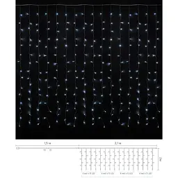 Гірлянда Delux Curtain С 240LED 2х2 м білий/прозорий IP20 (90017992) - мініатюра 2