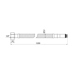 Гнучка підводка для підключення змішувача Kroner KRM 1/2"хМ10 ВЗ 120 см в нейлоновому обплетенні покритому ПВХ (пара) - мініатюра 2