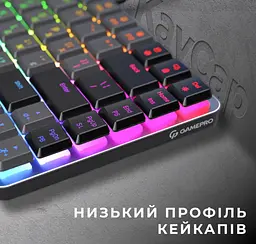 Клавіатура ігрова механічна GamePro GPMK-141R Red Swich Low Profile 75 RGB Dark Gray - мініатюра 9