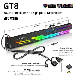 Підставка для відеокарти Coolmoon GT8 ARGB White (GT8-White) U1 - мініатюра 4