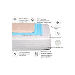 Наматрацник MirSon антиалергенний Waterproof Eco Aloe Vera Valentino 234/1 70x130 см (2200000069221) - мініатюра 2