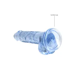 Фалоімітатор RealRock Crystal Clear 7” 19 см (блакитний) - мініатюра 2