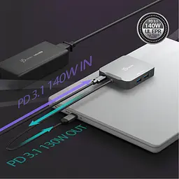 Багатопортовий мультиадаптер J5create JCD3191-N, USB Type-C 5-в-1 білий - мініатюра 4