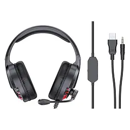 Дротова гарнітура Awei ES-770i Gaming earphone with LED, USB, 3.5mm, 2.1m, black - мініатюра 3