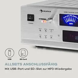 Стерео підсилювач Auna AMP 5100 BT (10036140) - мініатюра 6