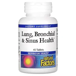 Витаминно-минеральный комплекс Natural Factors Здоровье дыхательных путей, Lung, Bronchial & Sinus Health, 45 таблет (NFS-03504)