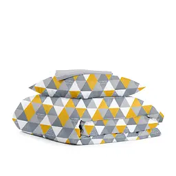 Дитяча постільна білизна в ліжечко TRIANGLES CS1, жовтий (DeltaYellowGrey_52Grey_140)