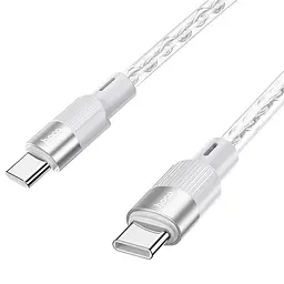 Дата кабель Hoco X99 Crystal Junction Type-C to Type-C 60W (1m) Gray - мініатюра 3