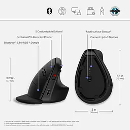 Комп'ютерна миша HP 920 Ergonomic Vertical WL/BT чорний teh0014074 - мініатюра 2