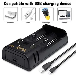 Зарядний пристрій для акумуляторних батарей USB Battery Charger Yonii Q2 універсальний зарядний пристрій - мініатюра 3