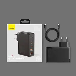 Мережевий зарядний пристрій Baseus GaN2 Pro Quick Charger 2USB + 2Type-C 100W CCGAN2P-L01 Black - мініатюра 2
