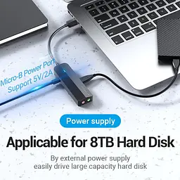 Хаб USB 3.0 -> 3хUSB 3.0/2хTRS Audio/USB Micro 1.0 м. Vention - мініатюра 6